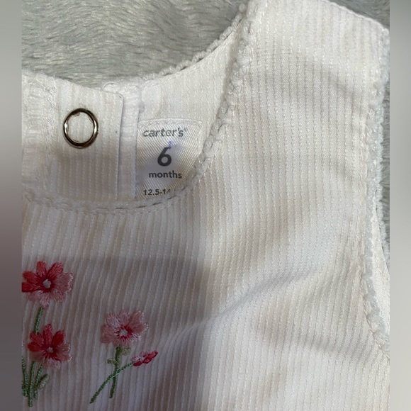 Baby Girl Clothes New Vintage Carter's 6 Month white with pink flowers. - Picture 4 of 5